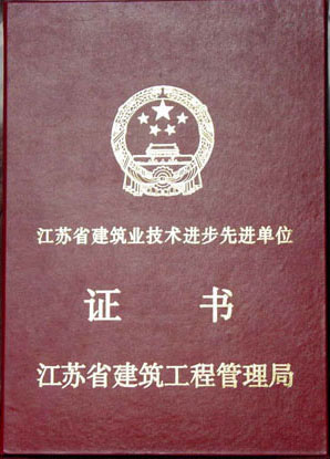 省建筑業(yè)技術(shù)進(jìn)步證書(shū)